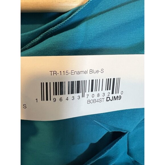 Terea By Andrea Pitter Primrose Knotted Front Top Small Blue Long Sleeves NWT - Picture 6 of 9